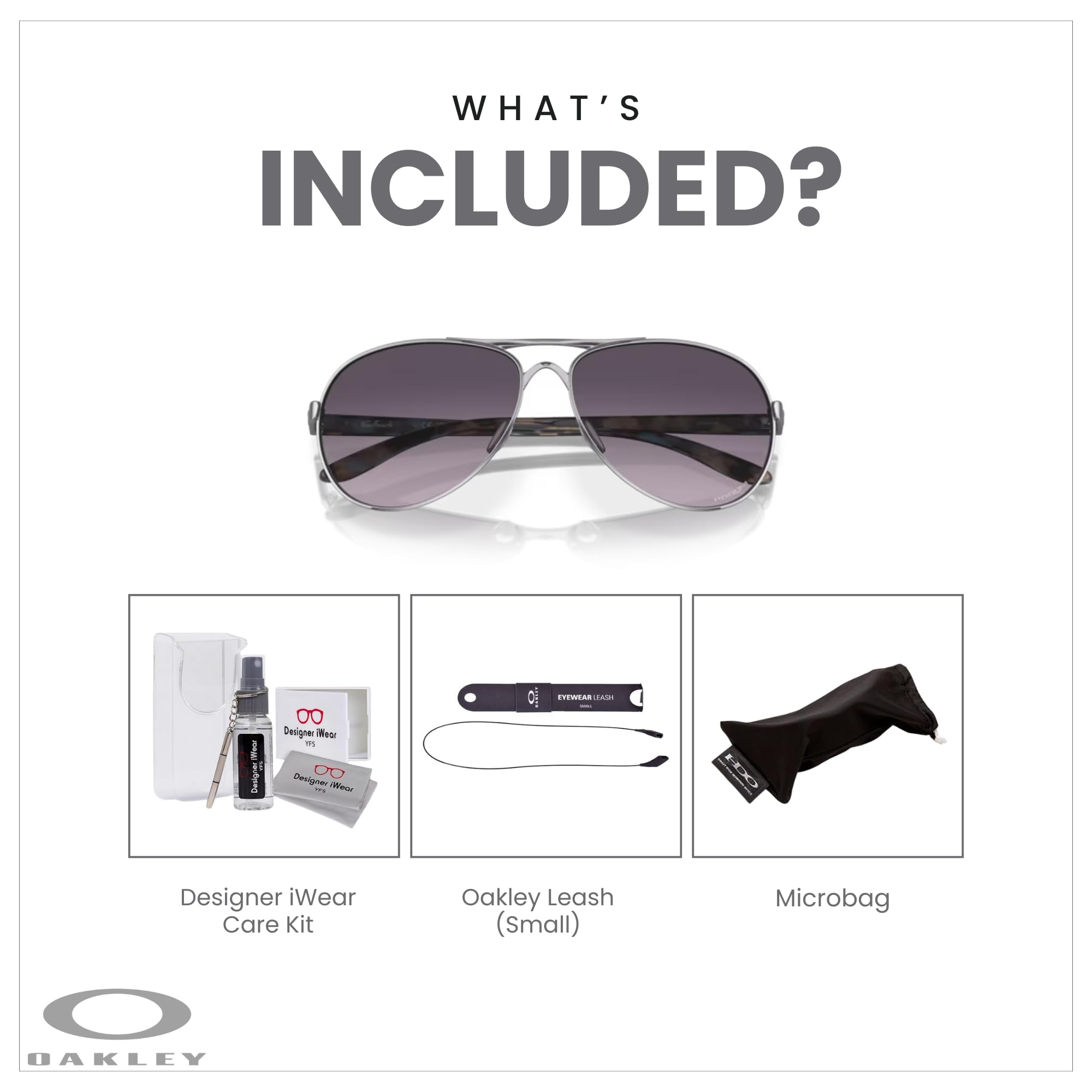 Oakley Feedback OO4079 Women's Sunglasses with Free Leash & Designer iWear Care Kit - Stylish UV Protection for Running, Driving & Outdoor Activities