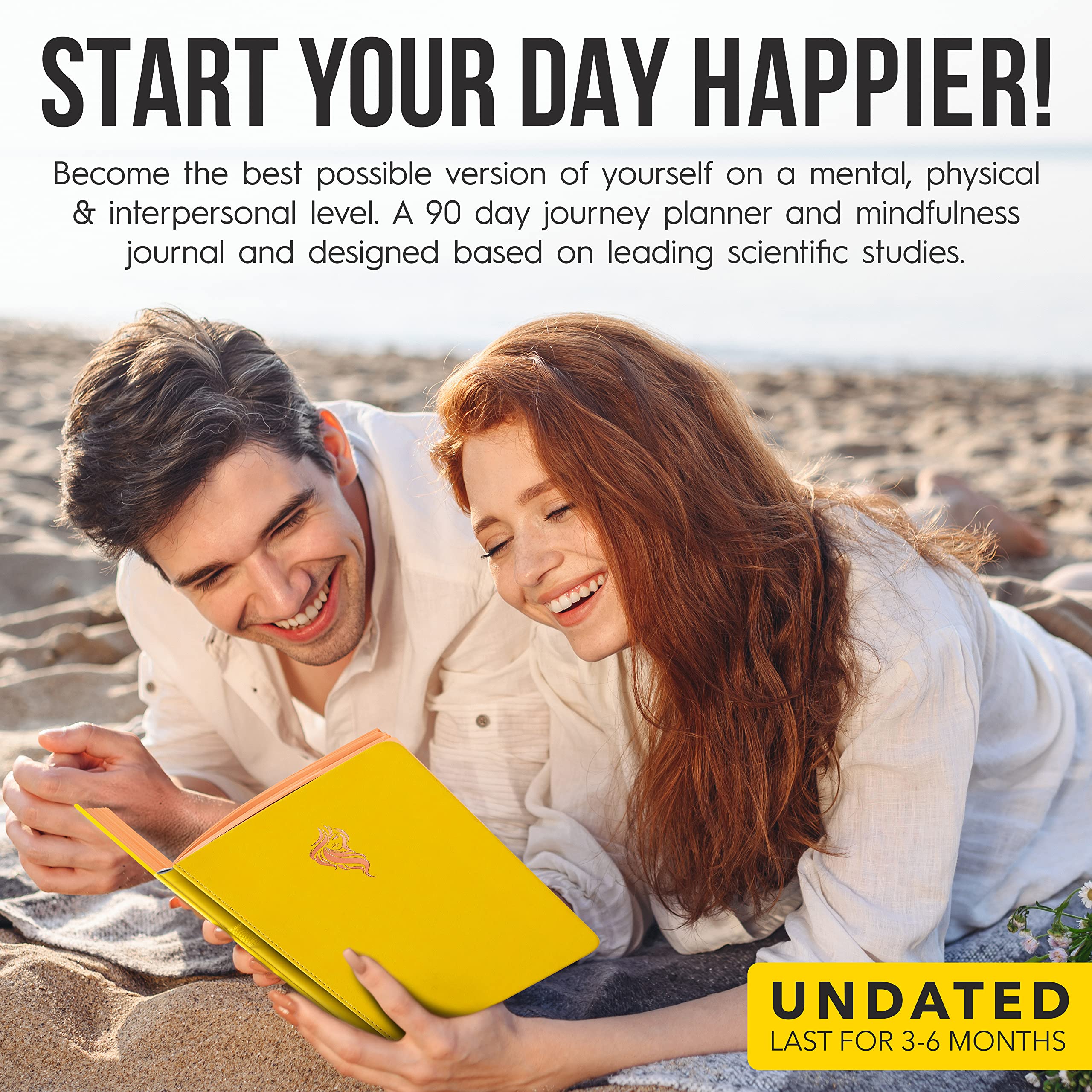 5 Minute Gratitude Journal for Women & Men - 90-Day Undated Daily Planner for Self Care, Positivity & Manifestation | Guided Mindfulness & Reflection Journal with Vision Board & Stickers | Perfect for Daily Affirmations, Goal Setting & Personal Growth