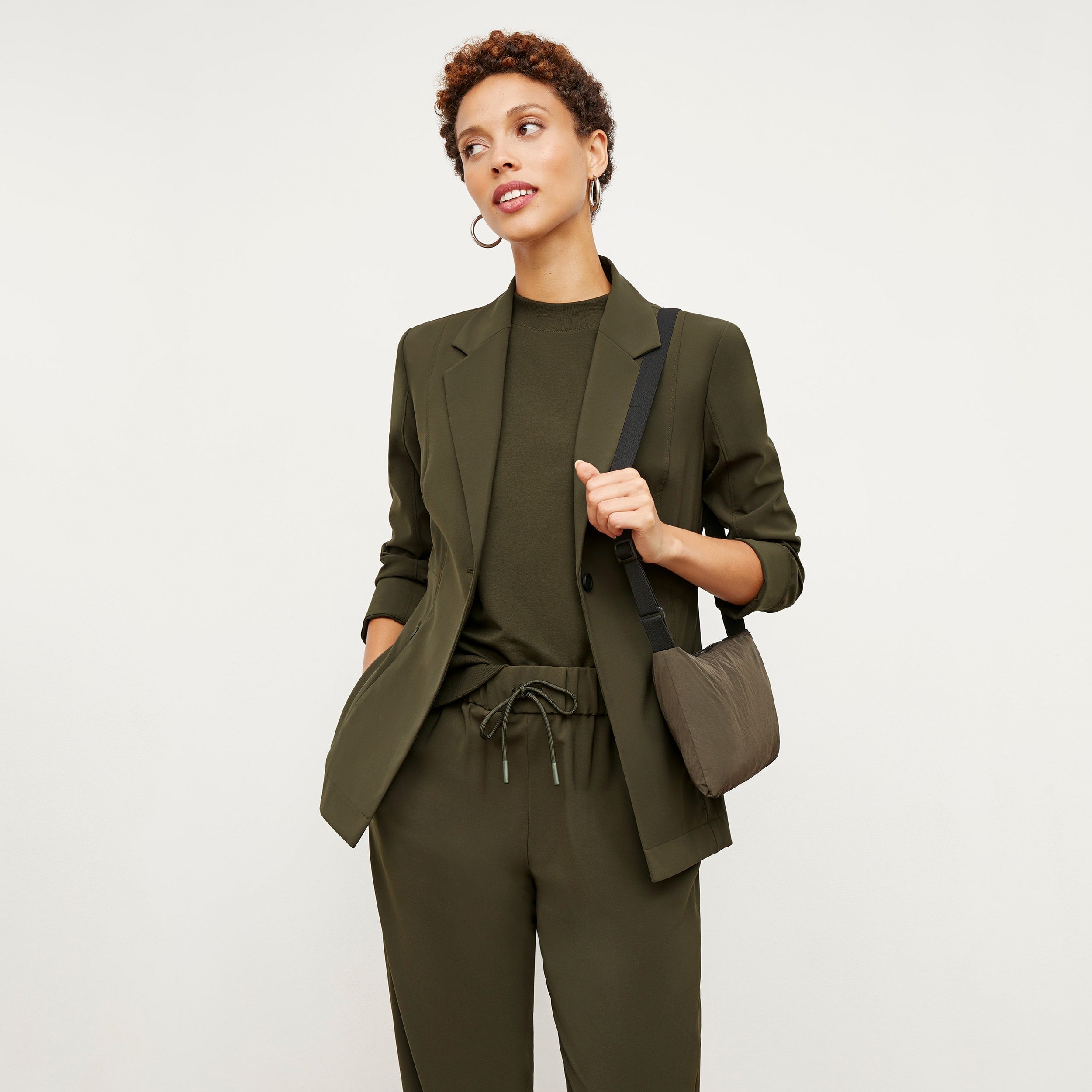 Delaney Jogger Pants for Women - OrigamiTech Stretch Olive Green Joggers | Comfortable Workout, Yoga, Lounge & Casual Wear