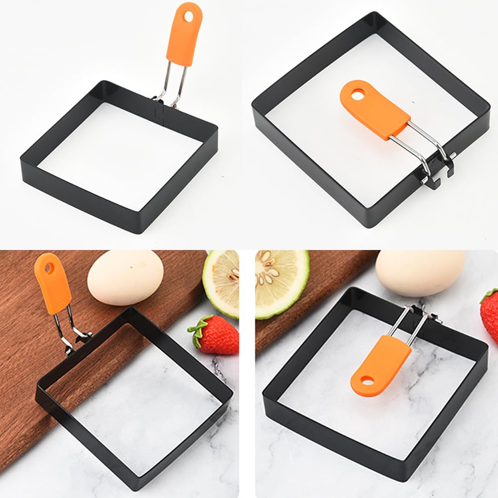 6-Pack Non-Stick Stainless Steel Egg Rings Set - 8