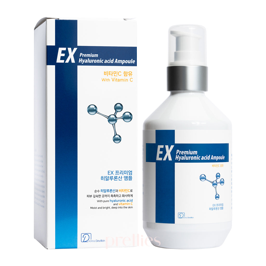 Premium Hyaluronic Acid Ampoule 250ml - Korea Devilkin EX Deep Hydration Serum for Face, Anti-Aging & Wrinkle Reduction - Perfect for Daily Skincare Routine & Nighttime Moisturizing
