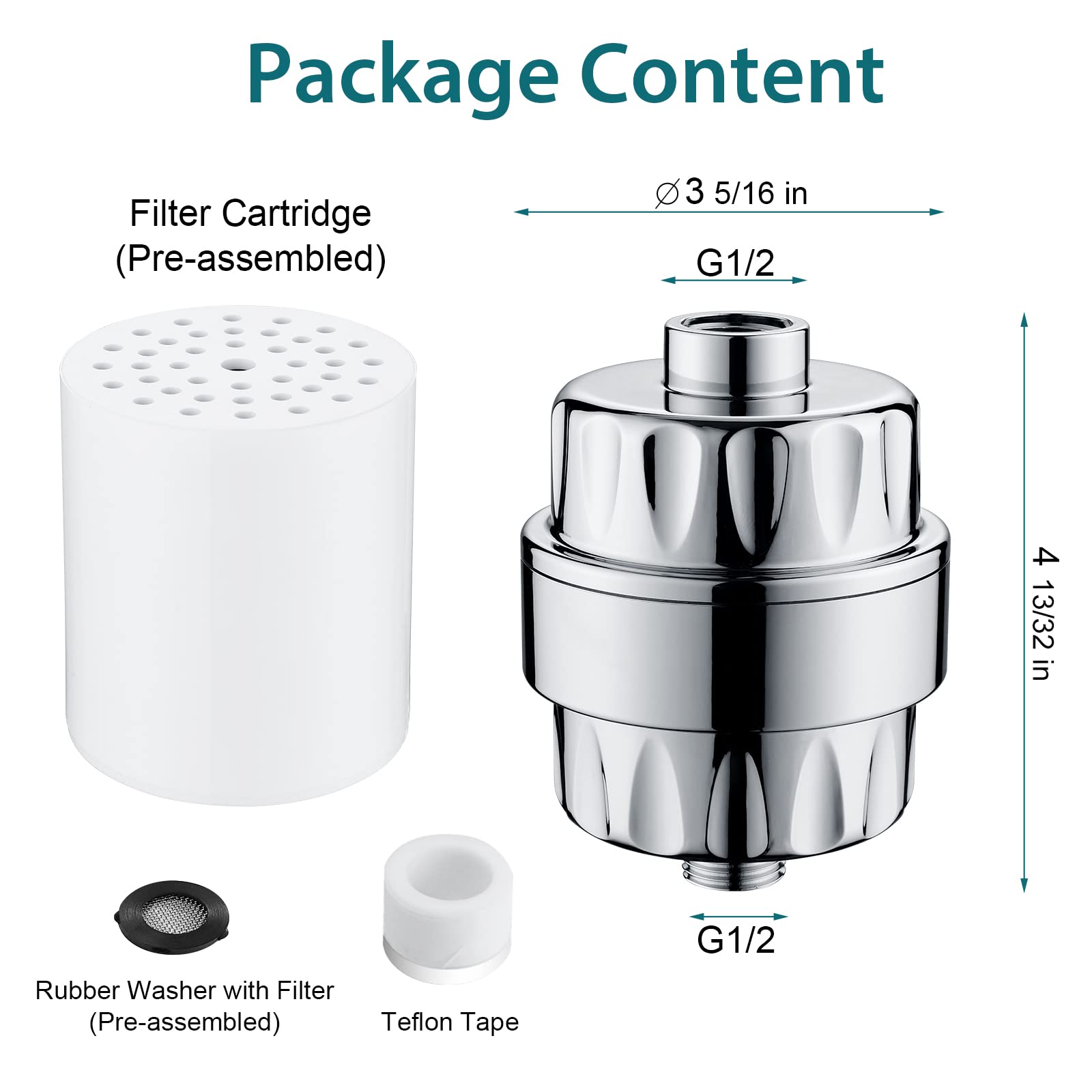 BRIGHT SHOWERS High Pressure Rain Shower Head System with Hard Water Filter - Chrome Finish for Luxurious Spa-Like Bathroom Experience | Perfect for Master Bathrooms, Guest Suites & Hotel Renovations