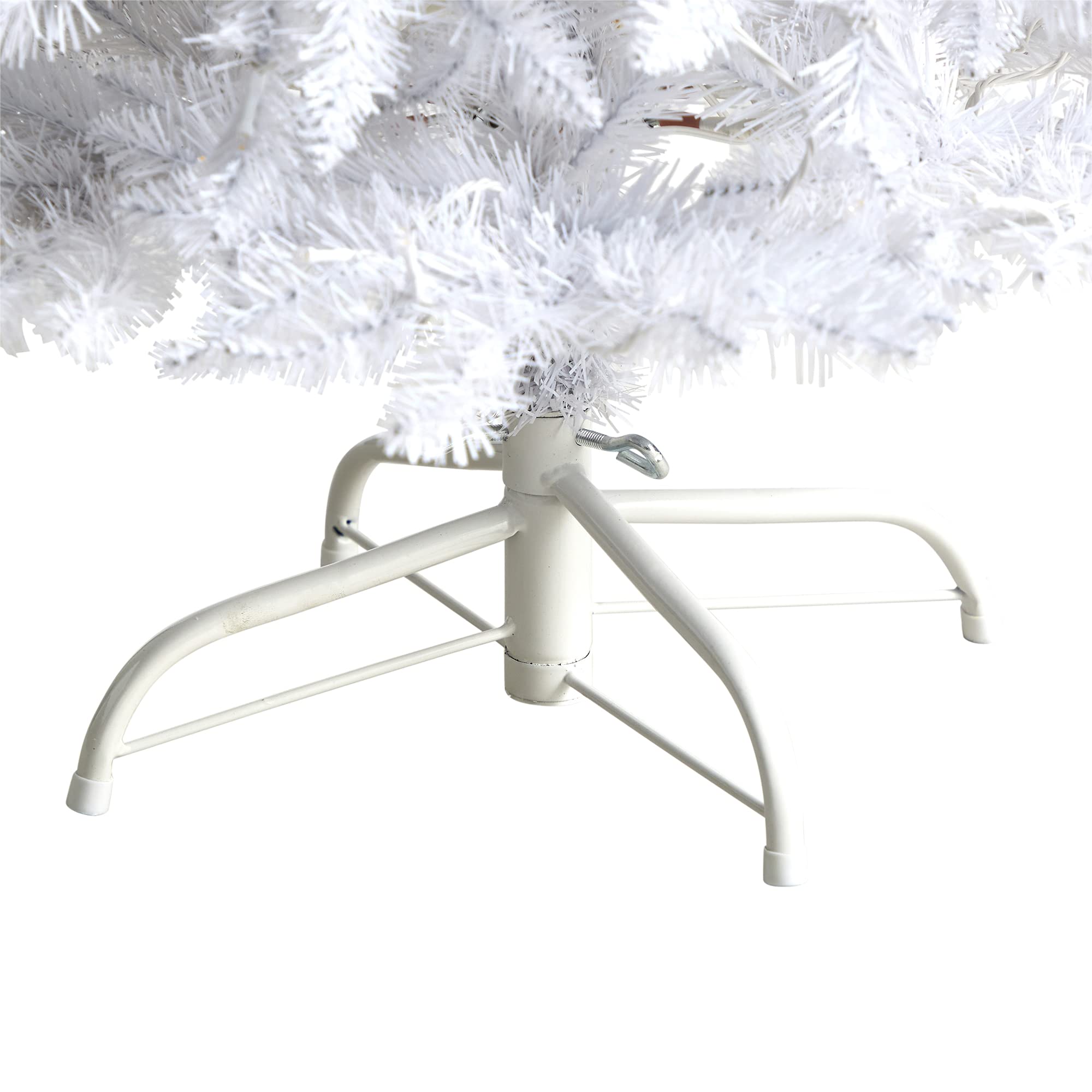 Nearly Natural 4ft Slim White Pre-Lit Artificial Christmas Tree with 100 Warm White LED Lights & 293 Bendable Branches - Perfect for Small Spaces, Apartments, and Holiday Office Decor