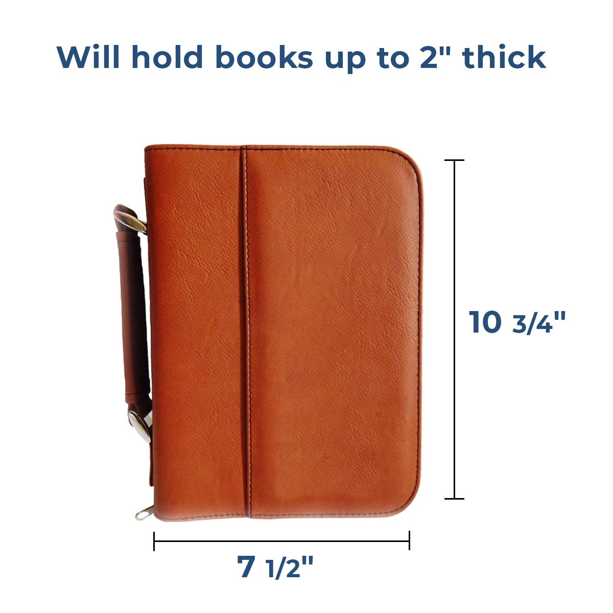 Custom Personalized Large Leatherette Book Cover with Handle & Zipper - Laser Engraved Bible Cover for Women & Men - Perfect for Church, Travel & Gift Giving