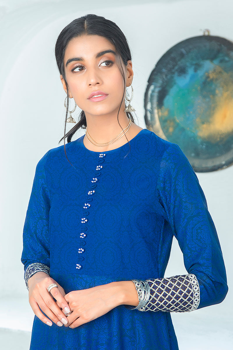 MAH E NAZ Jacquard 2PC Set - Elegant Embroidered Outfit for Women | Perfect for Parties, Weddings & Special Occasions