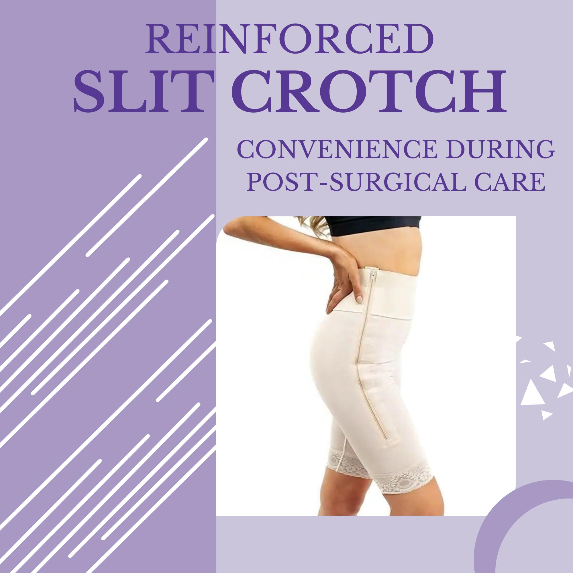 Post Surgery Compression Shorts for Women – Mid Thigh Tummy Tuck Recovery Garment 4