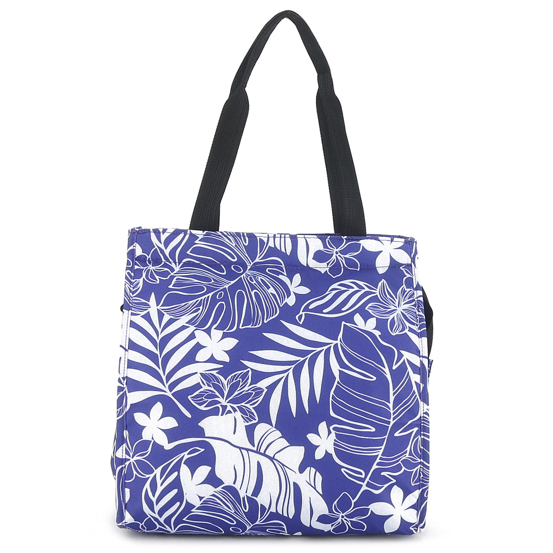 Insulated Lunch Bag Small - Monstera Plumeria Purple Design, Leakproof & Durable for Work, School, Picnics & Outdoor Activities