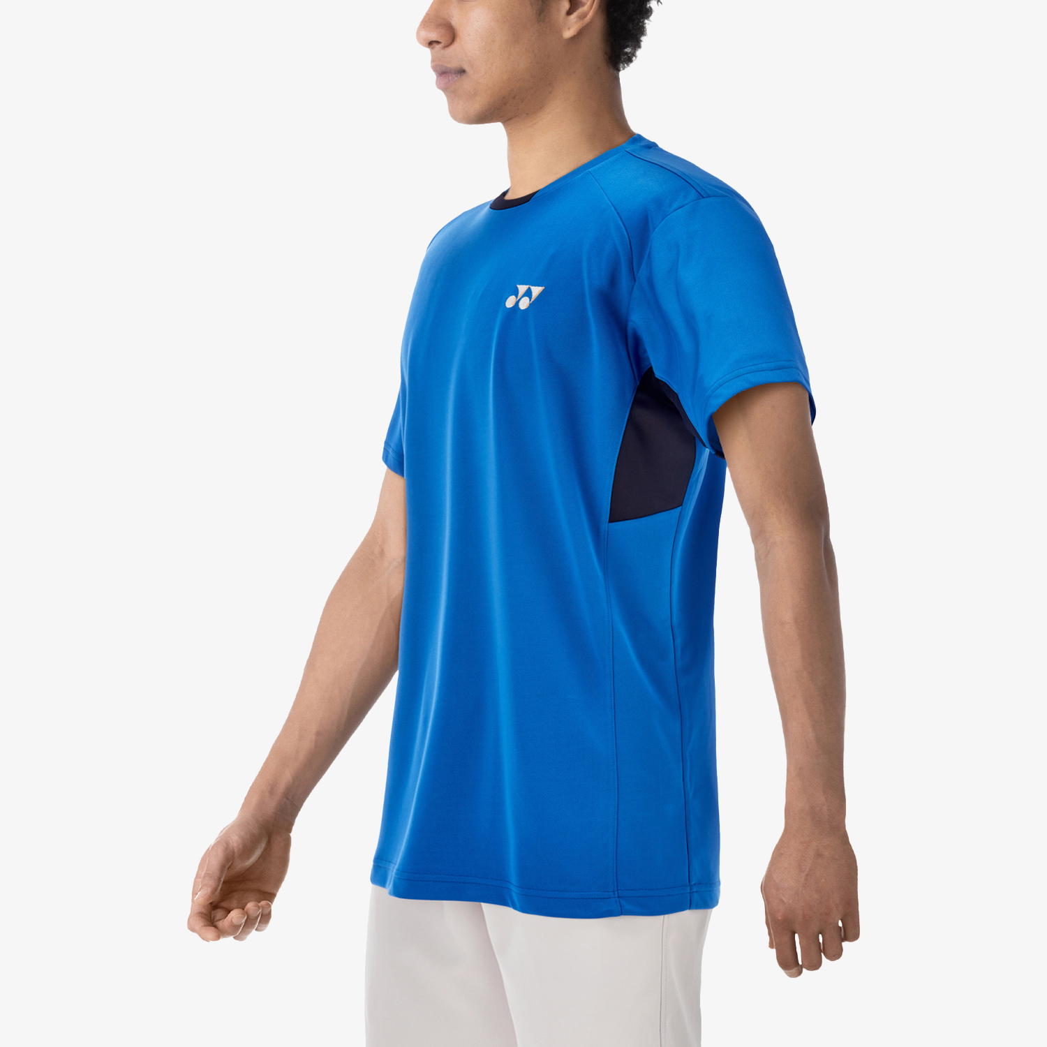Yonex Men's Tennis Shirt 10810 - Moisture Wicking Performance Top in Blast Blue for Competitive Matches & Training
