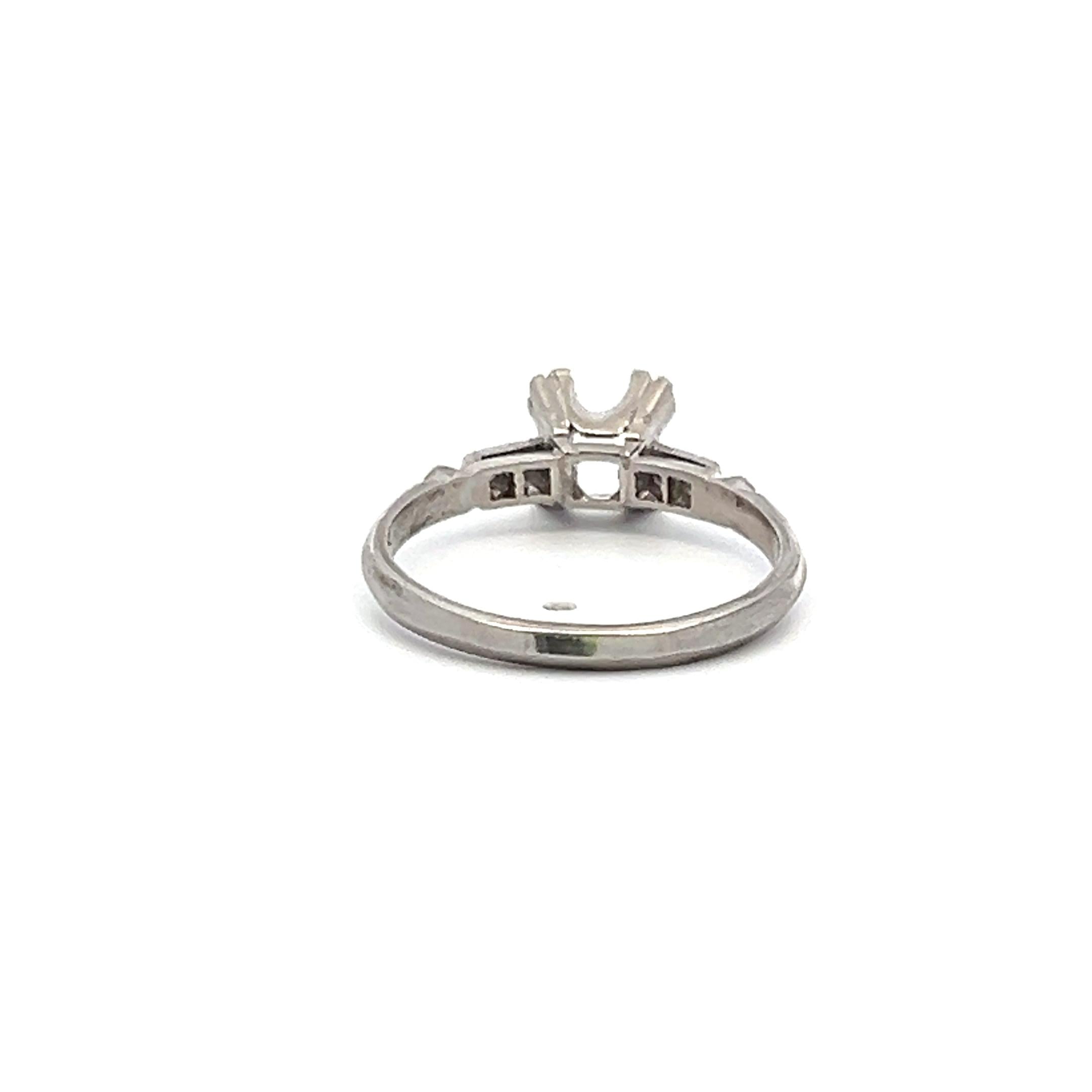 0.08 Carat Round Brilliant G SI Diamond Platinum Semi Mount Ring - Elegant Engagement & Wedding Band for Women - Perfect for Proposals, Anniversaries, and Special Occasions