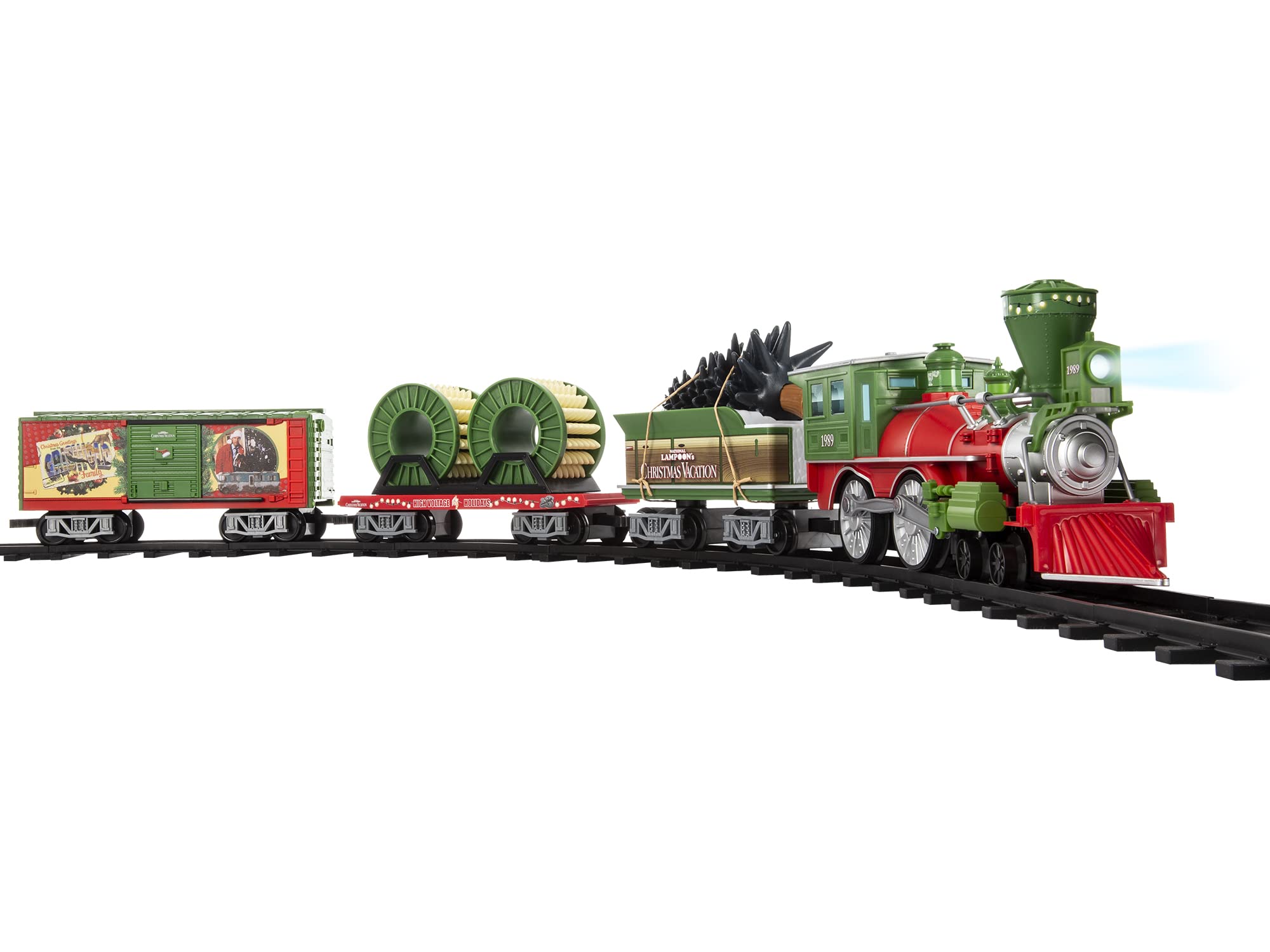Lionel Battery-Powered Christmas Holiday Toy Train Set with Locomotive, Train Cars, Track & Remote - Realistic Train Sounds & LED Lights for Kids Ages 4+ | Perfect for Holiday Decorations, Birthday Gifts & Family Playtime