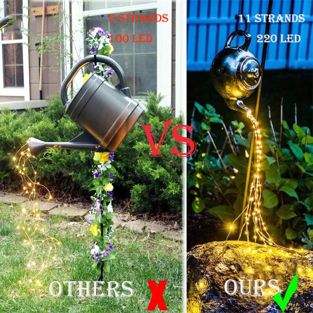 2 Pack 220 LED Solar Firefly String Lights - 8 Flashing Modes, Waterproof Copper Wire Fairy Lights for Indoor & Outdoor Decor (Warm White) | Perfect for Garden, Patio, Wedding, Party & Christmas Decoration