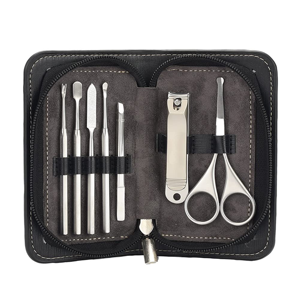 7-Piece Professional Nail Care Kit - Clippers, Scissors, Tweezers & Ear Pick for Manicure Pedicure | Portable Grooming Tools for Travel, Home & Salon Use