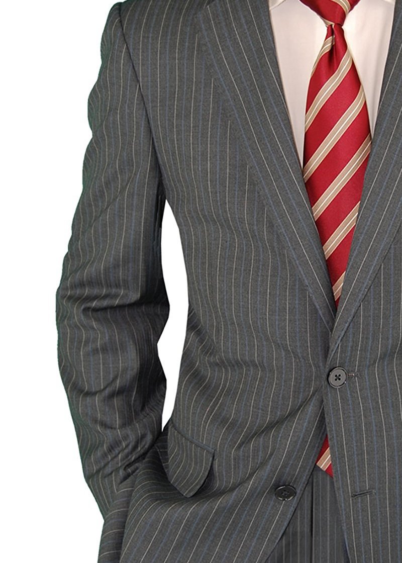 Salvatore Exte Men's Slim Fit Two Button 2-Piece Suit Set with Jacket & Flat Front Pants - Professional Business Attire for Weddings, Interviews, and Formal Events