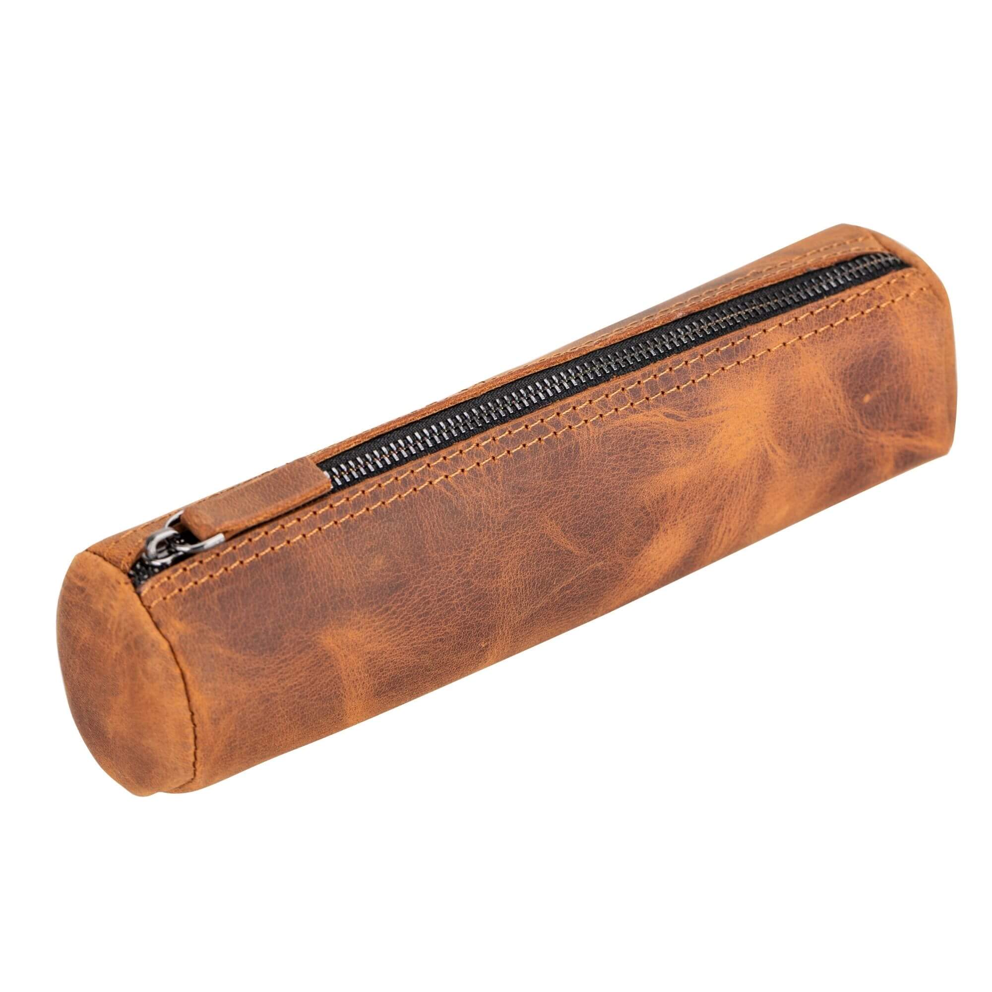 Handmade Genuine Cow Leather Pencil Case - Premium Leather School & Office Supplies for Students & Professionals - Perfect for School, Work & Travel Organization