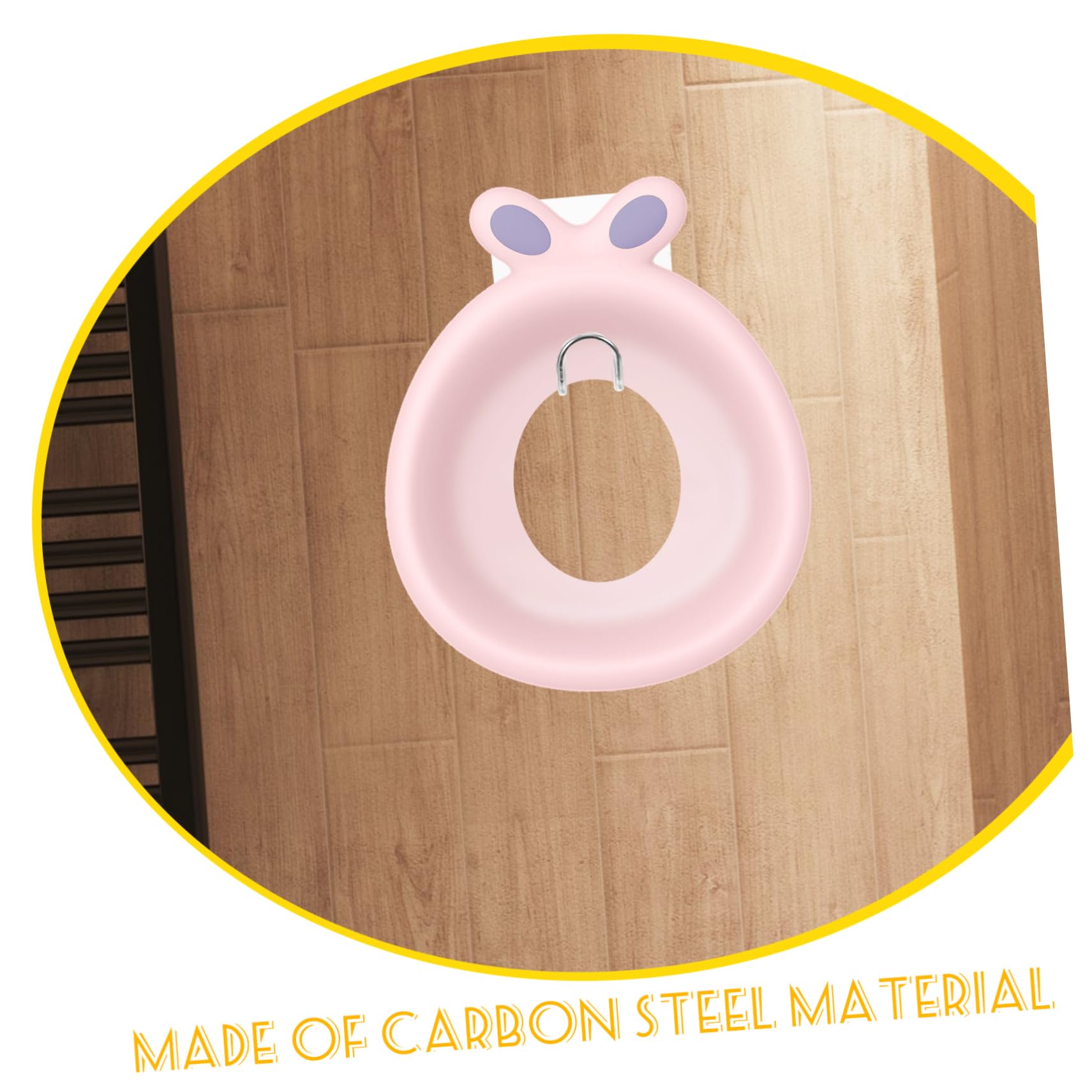 Sturdy Carbon Steel Potty Hook - Non-Slip Adhesive Wall Hanger for Boys & Girls Toilet Seat Organization | Bathroom Storage Solution for Kids' Potty Training & Small Space Organization