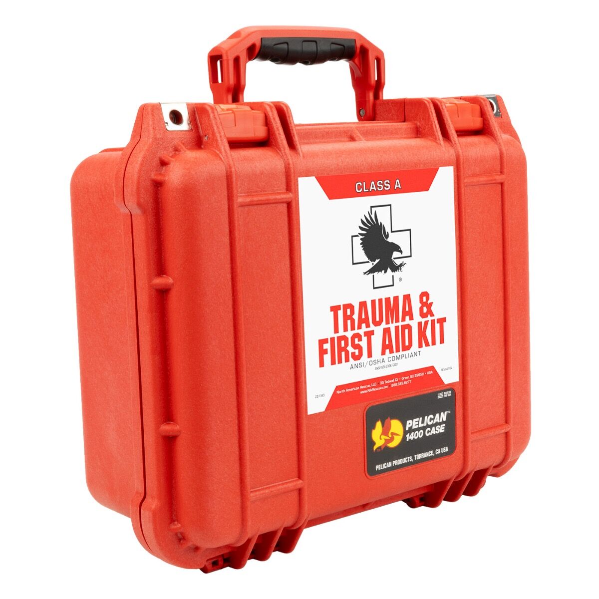 Professional Trauma First Aid Kit Hard Case - Class A Emergency Medical Supplies for Home, Car, Workplace & Outdoor Survival