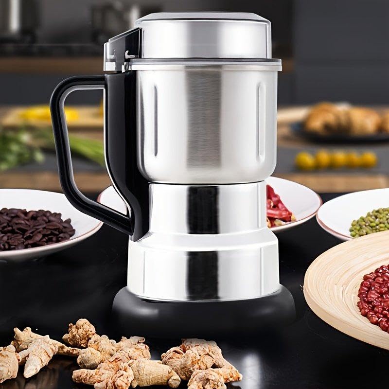 Premium Stainless Steel Coffee & Spice Grinder - One-Touch Electric Mill for Coffee Beans, Herbs, Nuts & Spices - Durable Stainless Steel Blades - Perfect for Home, Kitchen & Coffee Shops