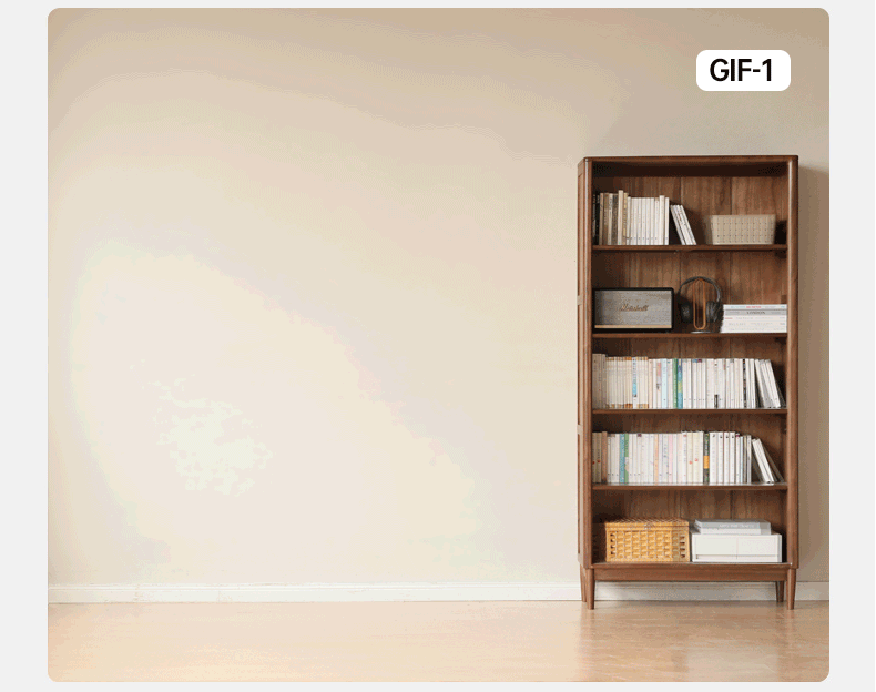 Solid Black Walnut & Oak Wood Bookcase - Customizable Wall-Mounted Bookshelf for Living Room, Home Office & Library Storage