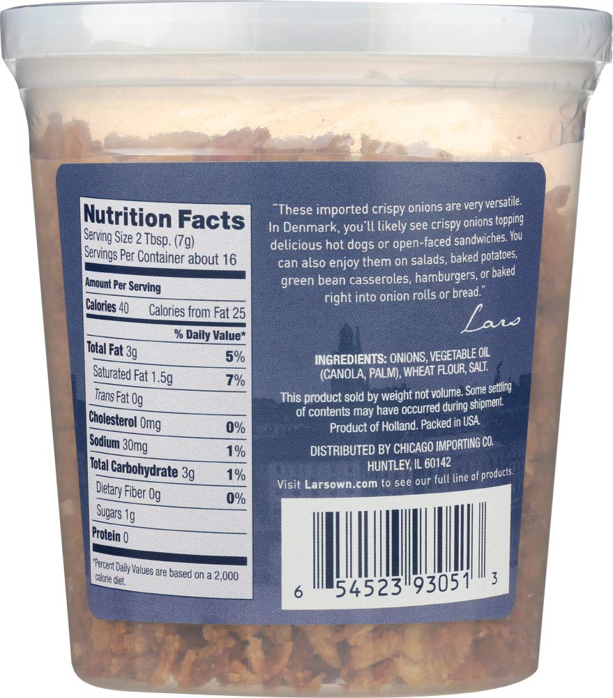 Lars Own Imported Crispy Onions 4oz (Pack of 2) - Premium Fried Onion Toppings for Salads, Burgers, Casseroles & More