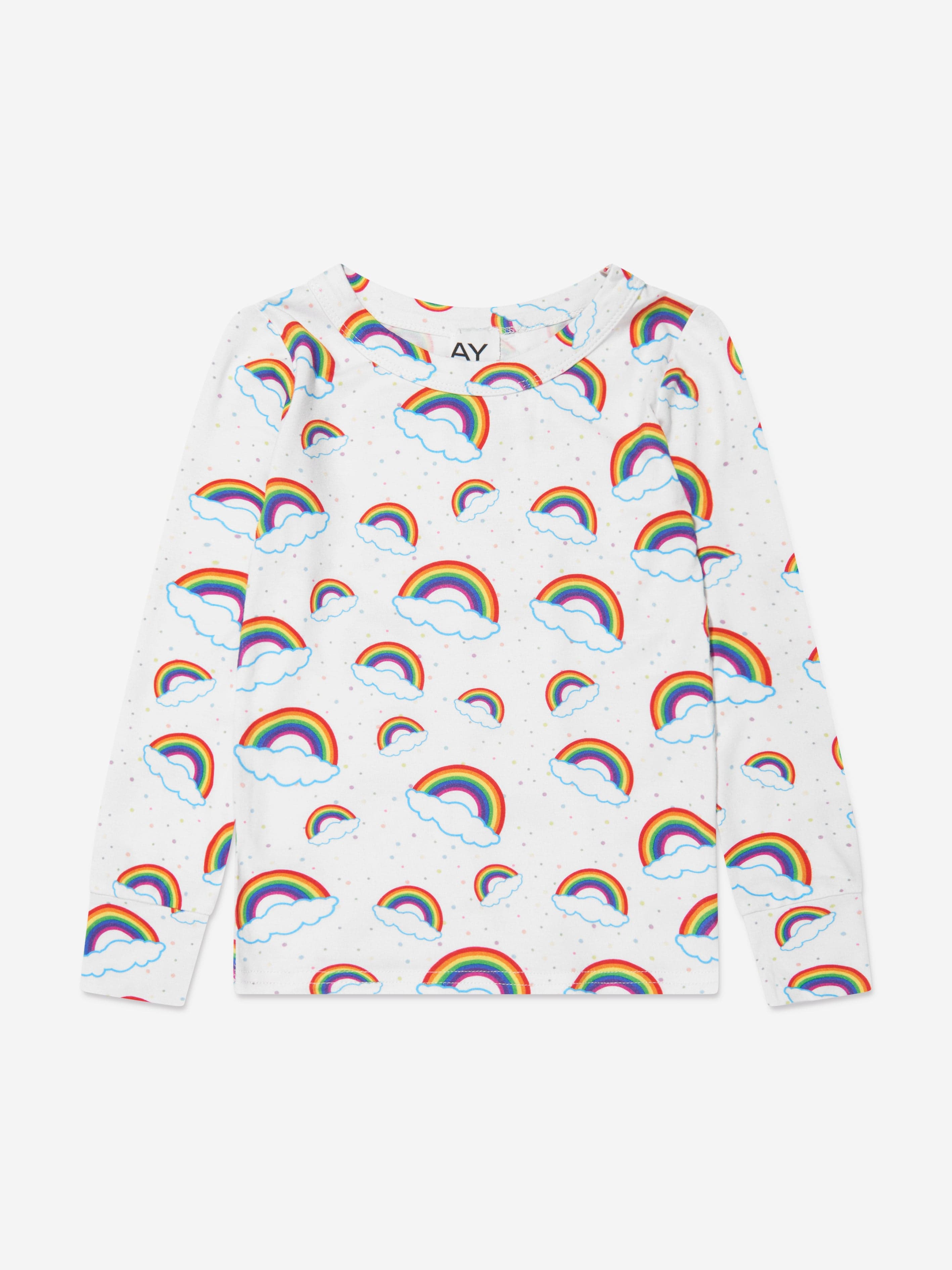 AY by AYLA Girls Rainbow Pyjamas Set - Soft Cotton Pajama Set for Kids & Toddlers - Colorful Striped Sleepwear for Girls - Perfect for Sleepovers, Birthday Gifts & Cozy Nights