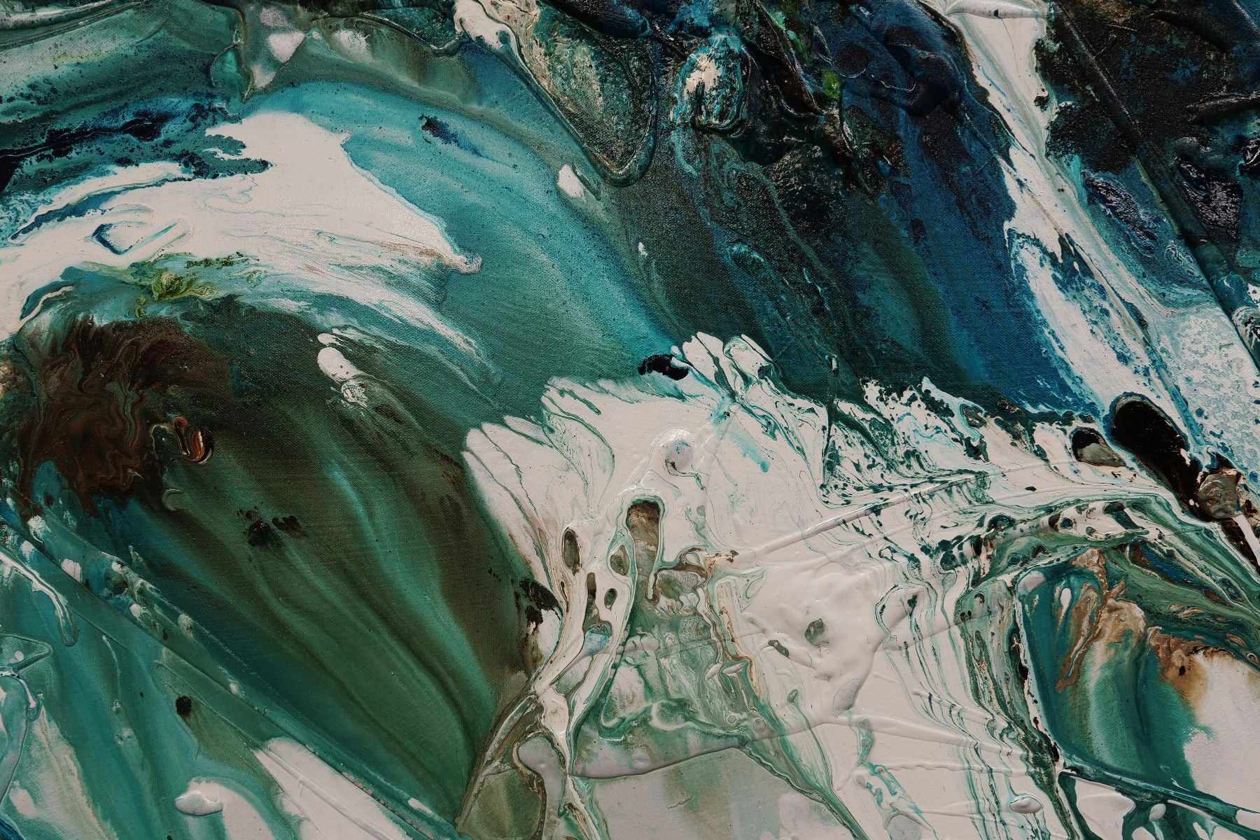 Natural Teals 200cm x 80cm Teal Textured Abstract Canvas Art Painting - Perfect for Living Room, Bedroom, or Office Wall Decor