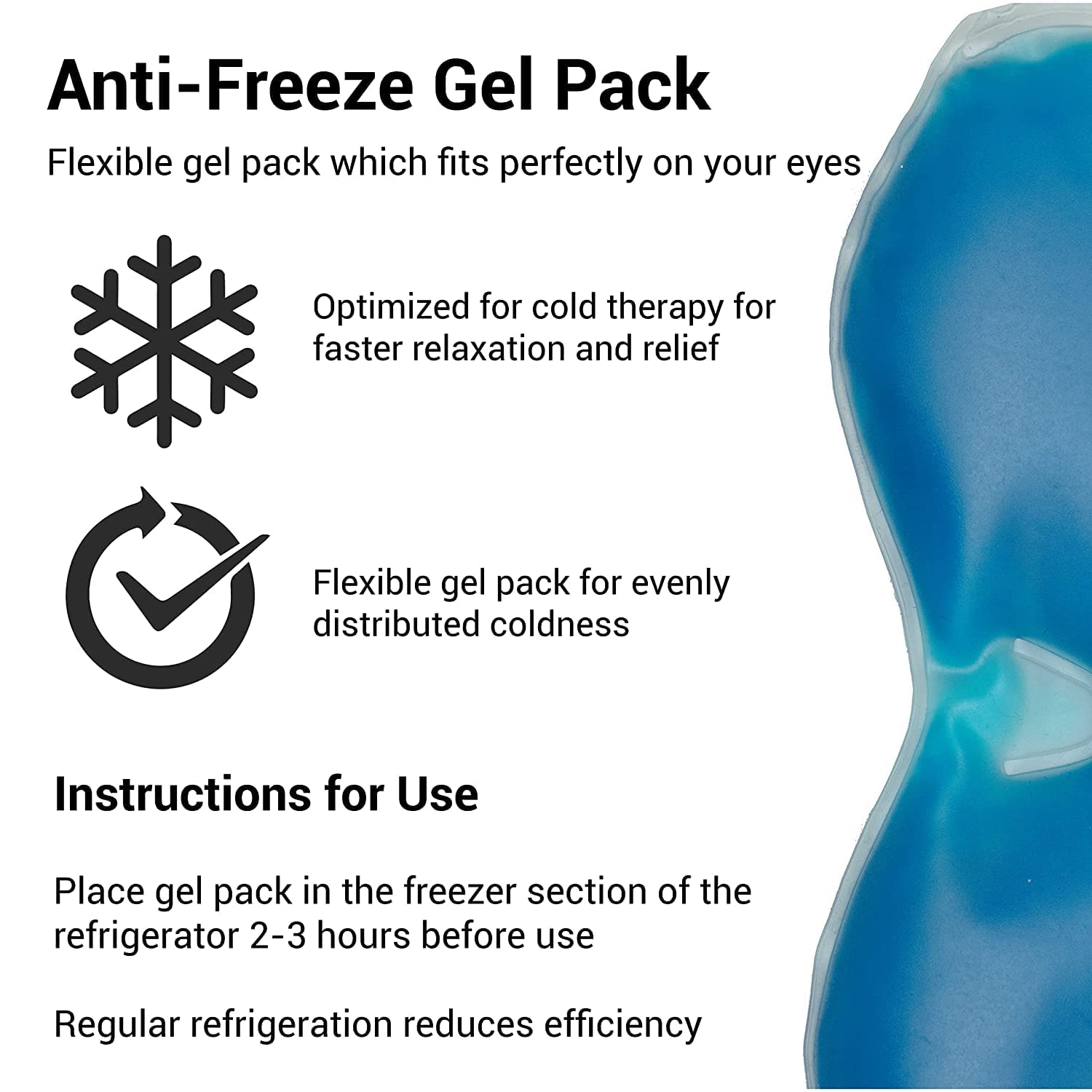 Cooling Gel Eye Mask for Sleeping - Soothe Dark Circles, Puffy Eyes & Eye Fatigue - Reusable Sleep Mask for Men & Women - Perfect for Night Relaxation, Travel & Stress Relief (1 Pack)