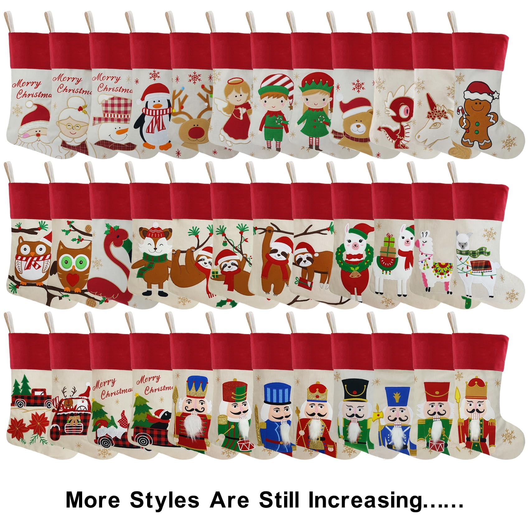 DearSun Set of 4 Personalized Christmas Stockings - 18