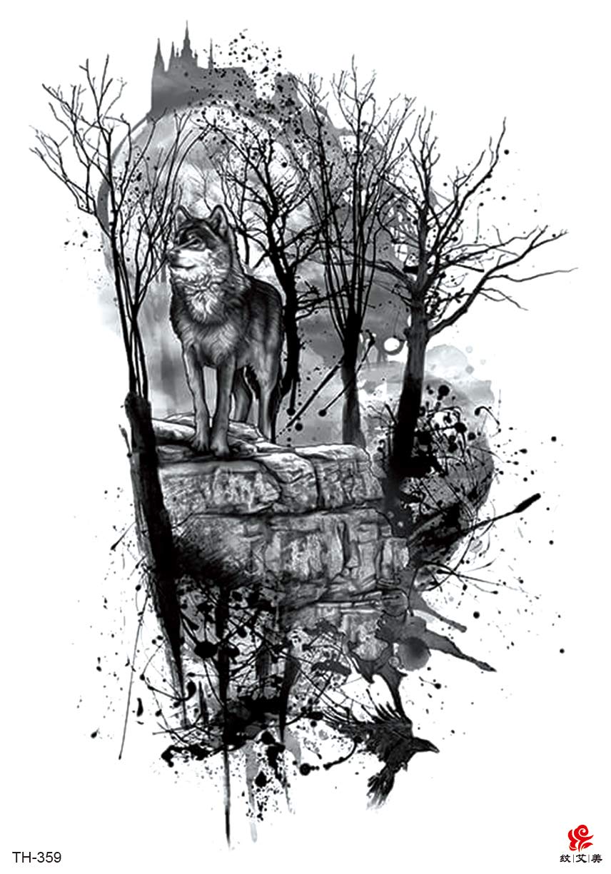 Black Wolf Forest Large 8.25