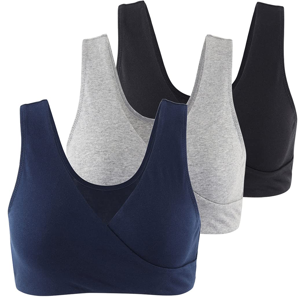 COLOMI Wireless Maternity Nursing Bra - Soft Cotton Breastfeeding Bra for Comfortable Sleep & Nursing - Perfect for Nighttime Feeding and Postpartum Comfort