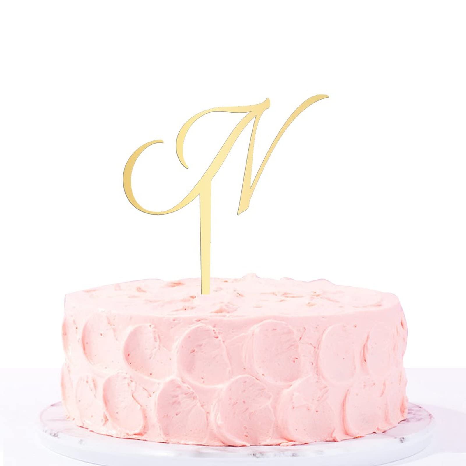 Personalized Acrylic Glitter Gold Letter N Cake Topper - Rustic Wedding, Anniversary, Engagement Party Decor - Perfect for Custom Cakes, Cupcakes & Desserts