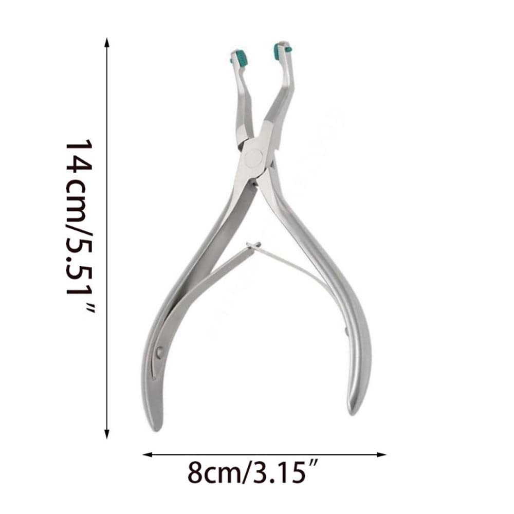Professional Dental Crown Plier - Stainless Steel Dentist Tool for Temporary Teeth Removal with Green Rubber Grips - Perfect for Dental Clinics, Crown Adjustments, and Prosthetic Dentistry