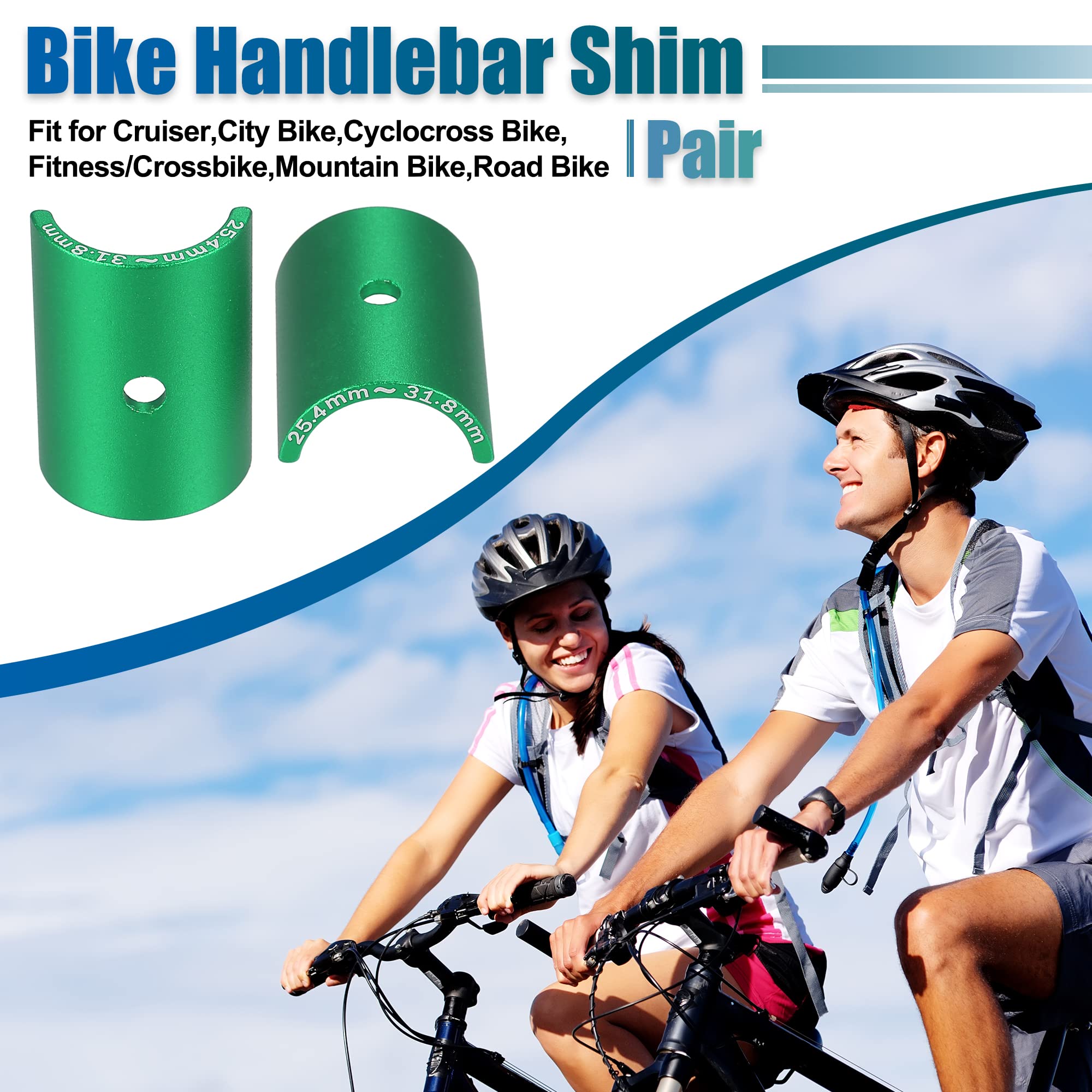 X AUTOHAUX 1Pair Bike Handlebar Shims - Handlebar Stem Adapter for Mountain Bike, Road Bike, MTB - Perfect for Cycling, Commuting & Outdoor Adventures