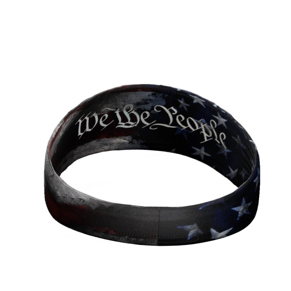We The People Headband - Patriotic American Flag Headband for Women & Men - Perfect for Sports, Workouts, and 4th of July Celebrations