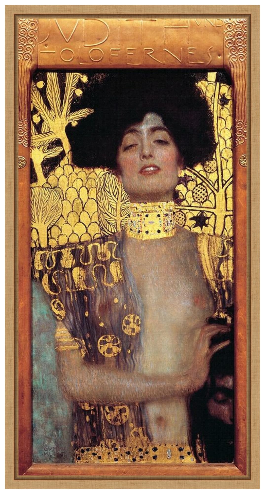 Amanti Art Framed Canvas Wall Art - Gustav Klimt Judith I Abstract Painting 27x14 Inch, Modern Framed Wall Decor for Living Room, Bedroom, Office | Perfect for Home, Office & Gift Giving