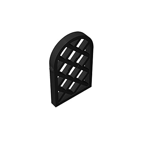 Gobricks GDS-989 1x2x2 2/3 Window Pane - 26 Black (080) 50 PCS - Compatible with Lego 30046 & Major Brick Brands - Building Blocks for DIY Projects, Home Decoration & Model Construction