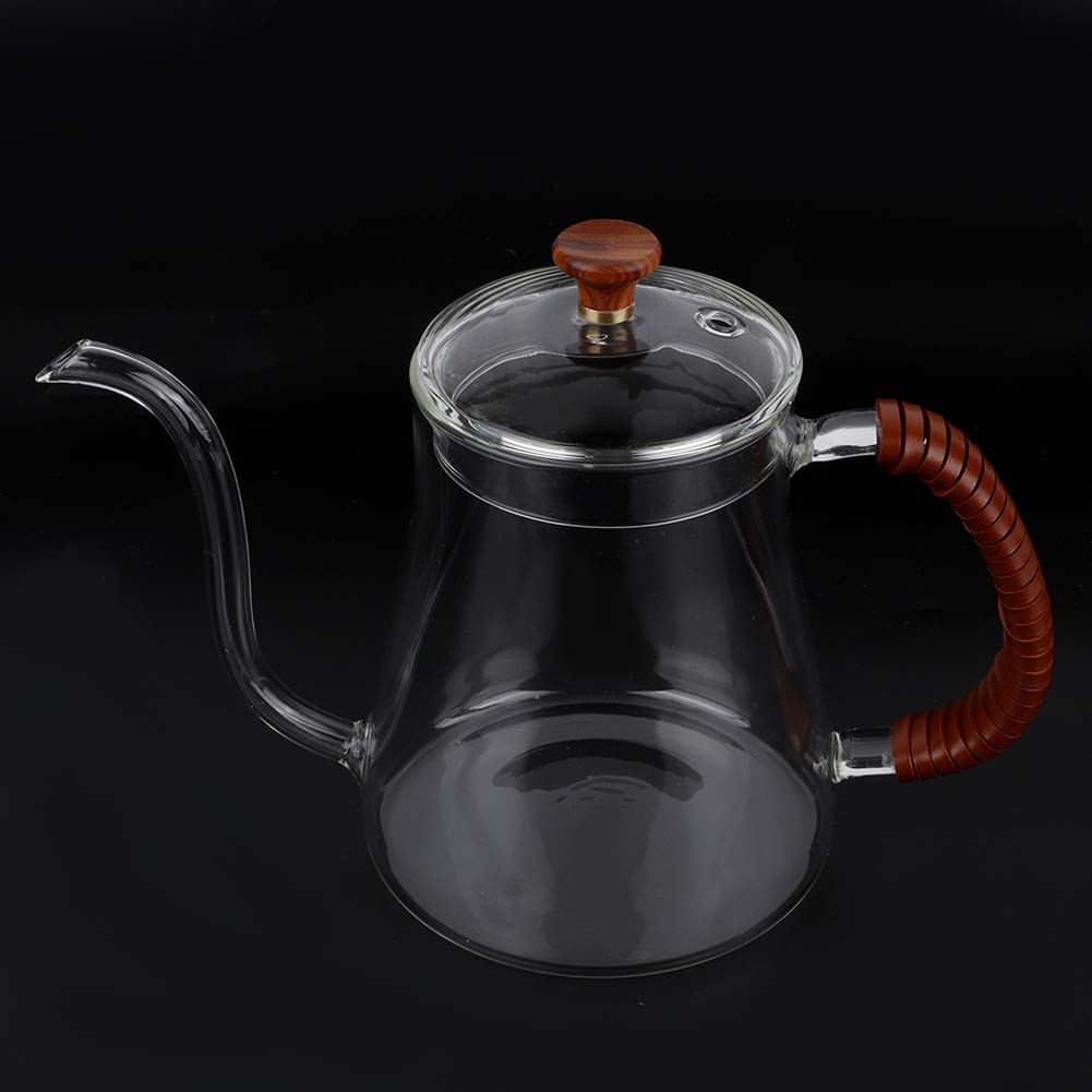 Premium 600ml Thickened Glass Gooseneck Kettle - Alvinlite Pouring Kettle for Precision Coffee Brewing, Tea Dripping & Pour Over Coffee - Ideal for Home Baristas, Coffee Shops & Tea Enthusiasts