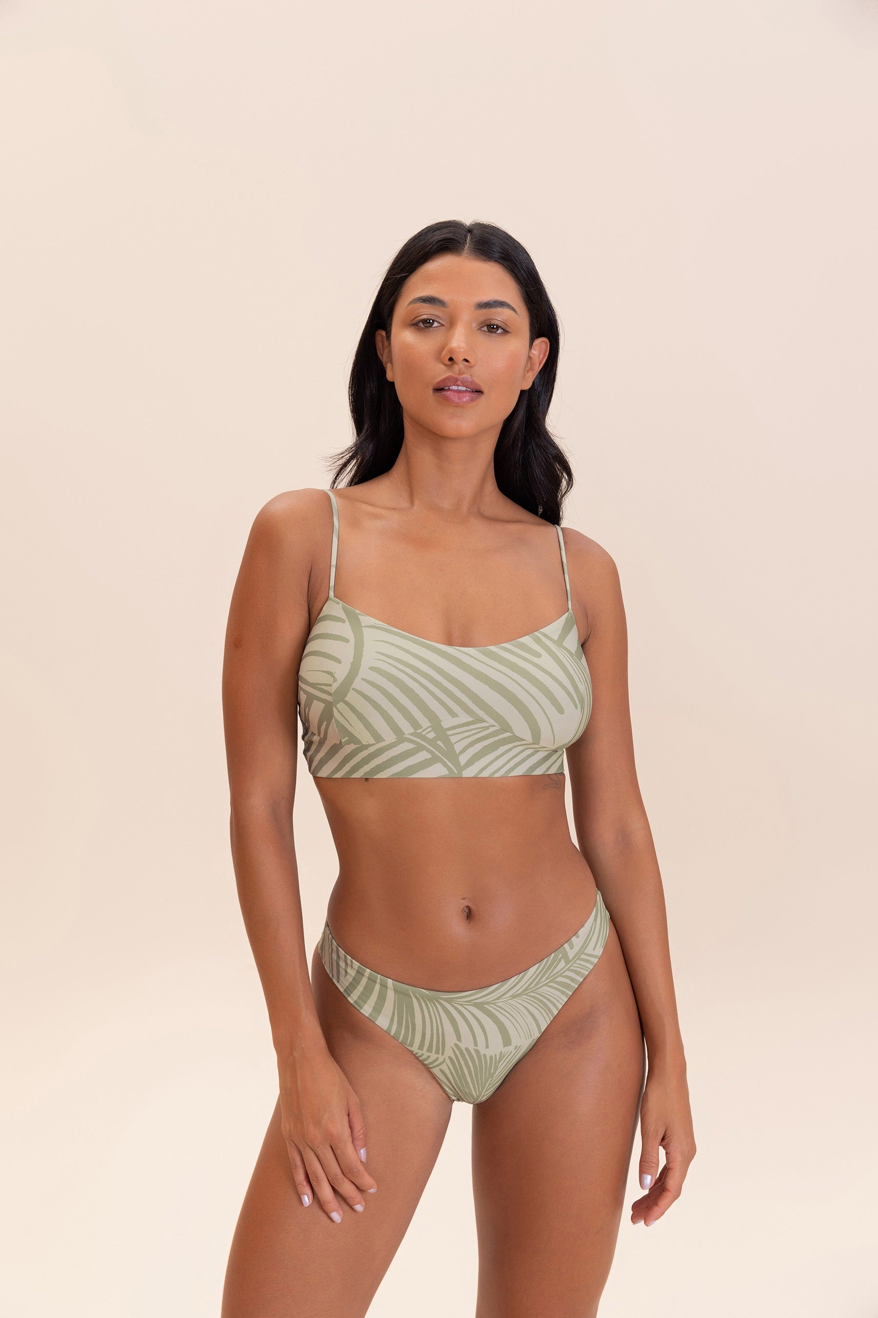 Forest Print Thong Bikini Bottom - Sexy High Cut Swimwear for Beach & Pool Party | Women's Cheeky Swim Bottom for Summer Vacation & Tropical Getaway