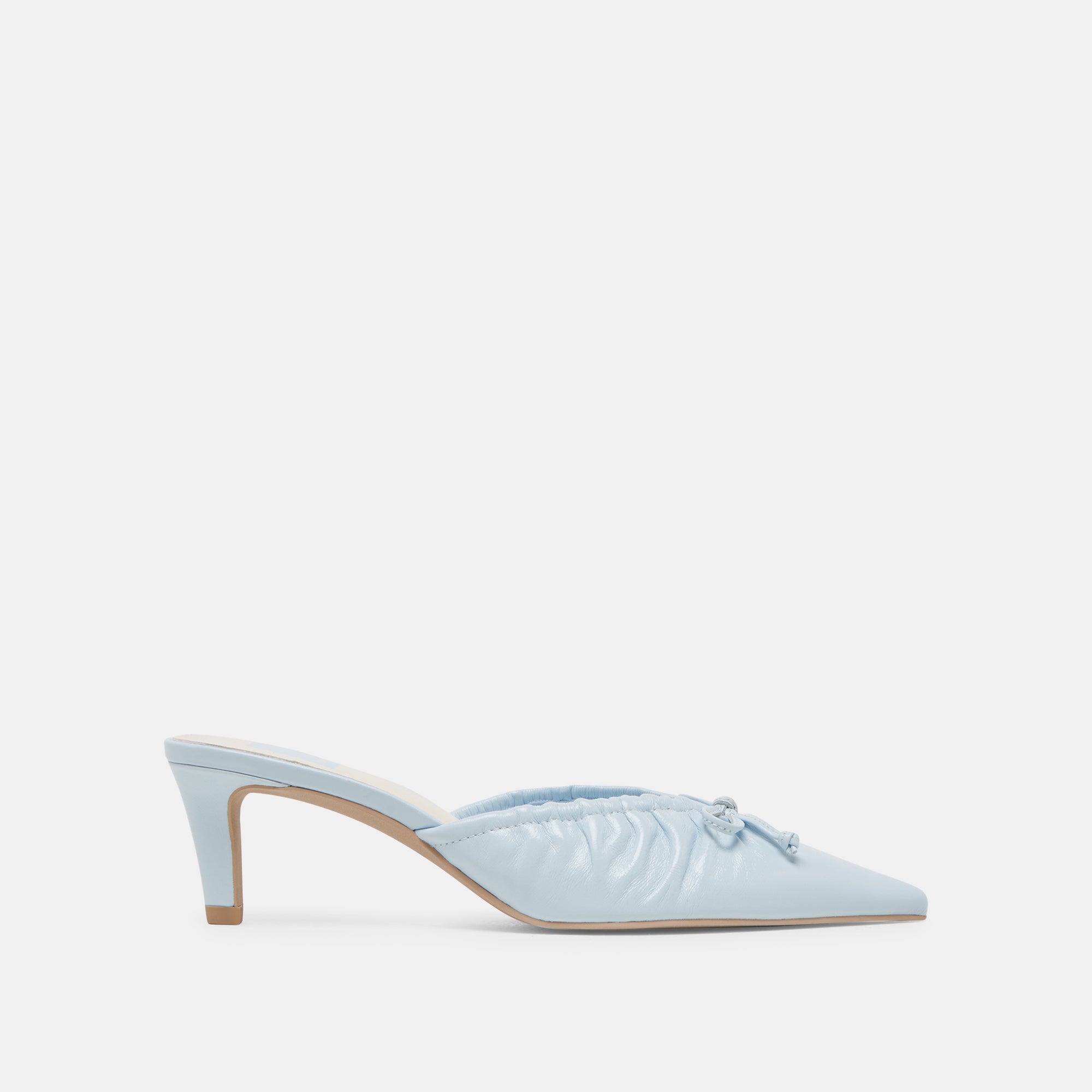 KAIRI Women's Mid Heels - Ice Blue Crinkle Patent Leather Pumps for Office, Party & Wedding | Comfortable & Stylish Dress Shoes