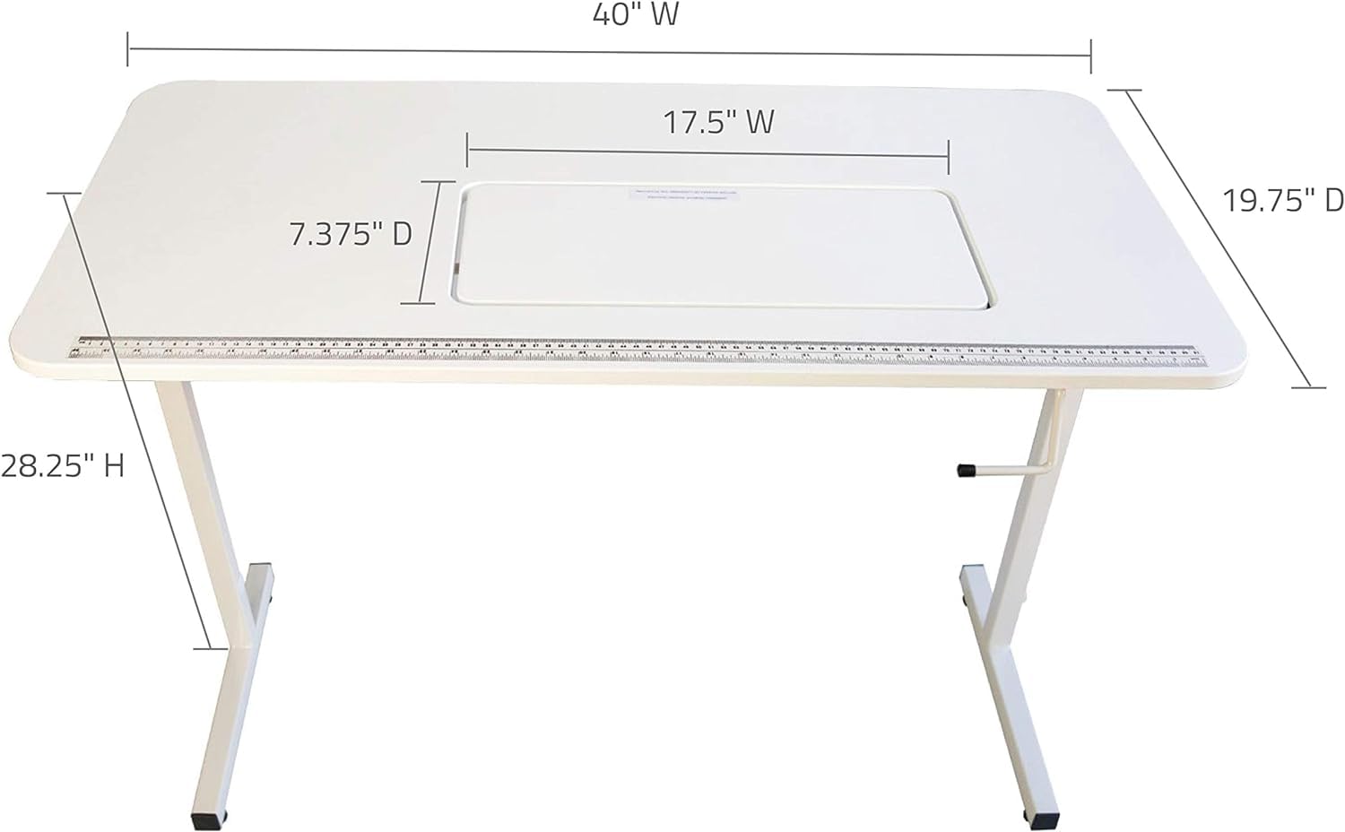 LUXOR SR-JTBAS SewStation 101 Portable Folding Sewing Table with Steel Legs - Compact White Sewing Desk for Quilting, Crafting & Home DIY Projects - Perfect for Small Spaces & Travel