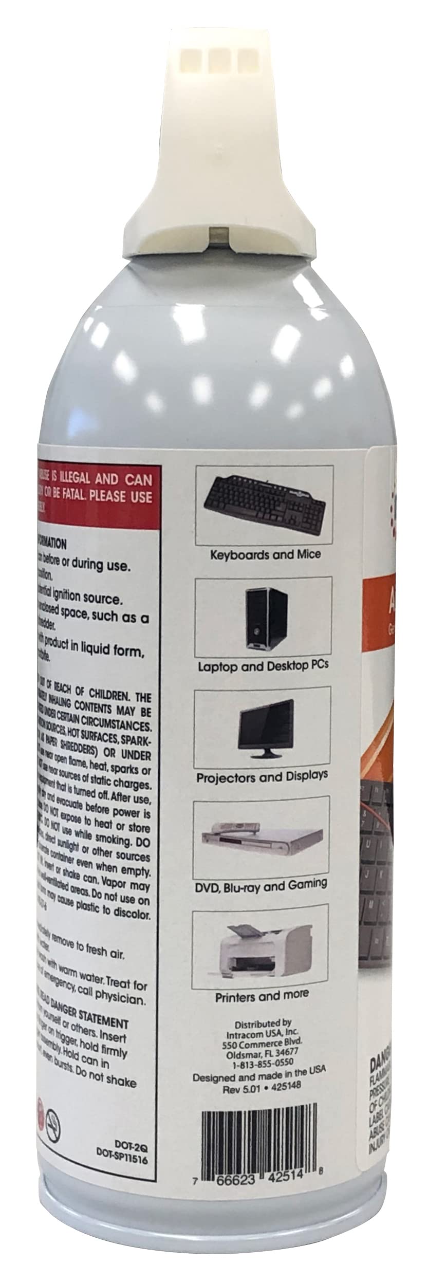 Manhattan 12-Pack Compressed Air Duster Can – 8 Oz Disposable Canister for Computer, Keyboard & Electronics Cleaning – 3-Year Manufacturer Warranty (Model 425148) – Ideal for Office, Home & Workshop Use