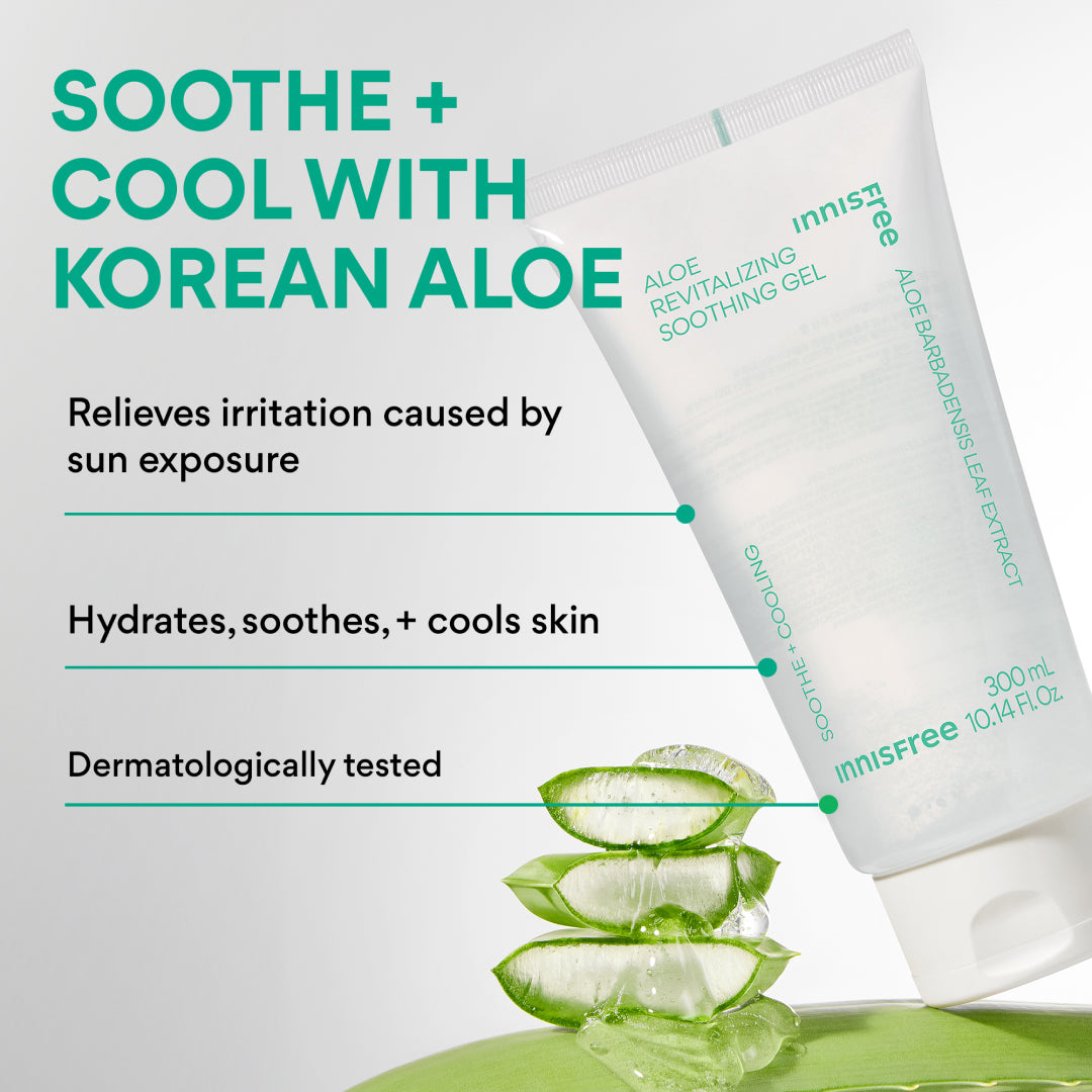 Aloe Vera Soothing Gel for Sunburn Relief & Skin Hydration - Perfect for After Sun Care, Dry Skin & Irritation