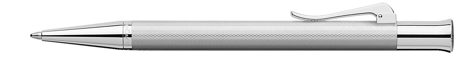 Faber Castell 146534 Premium Oil-Based Ballpoint Pen - Guilloche Design with Rhodium Finish - Ideal for Office, Business Gifts & Luxury Writing