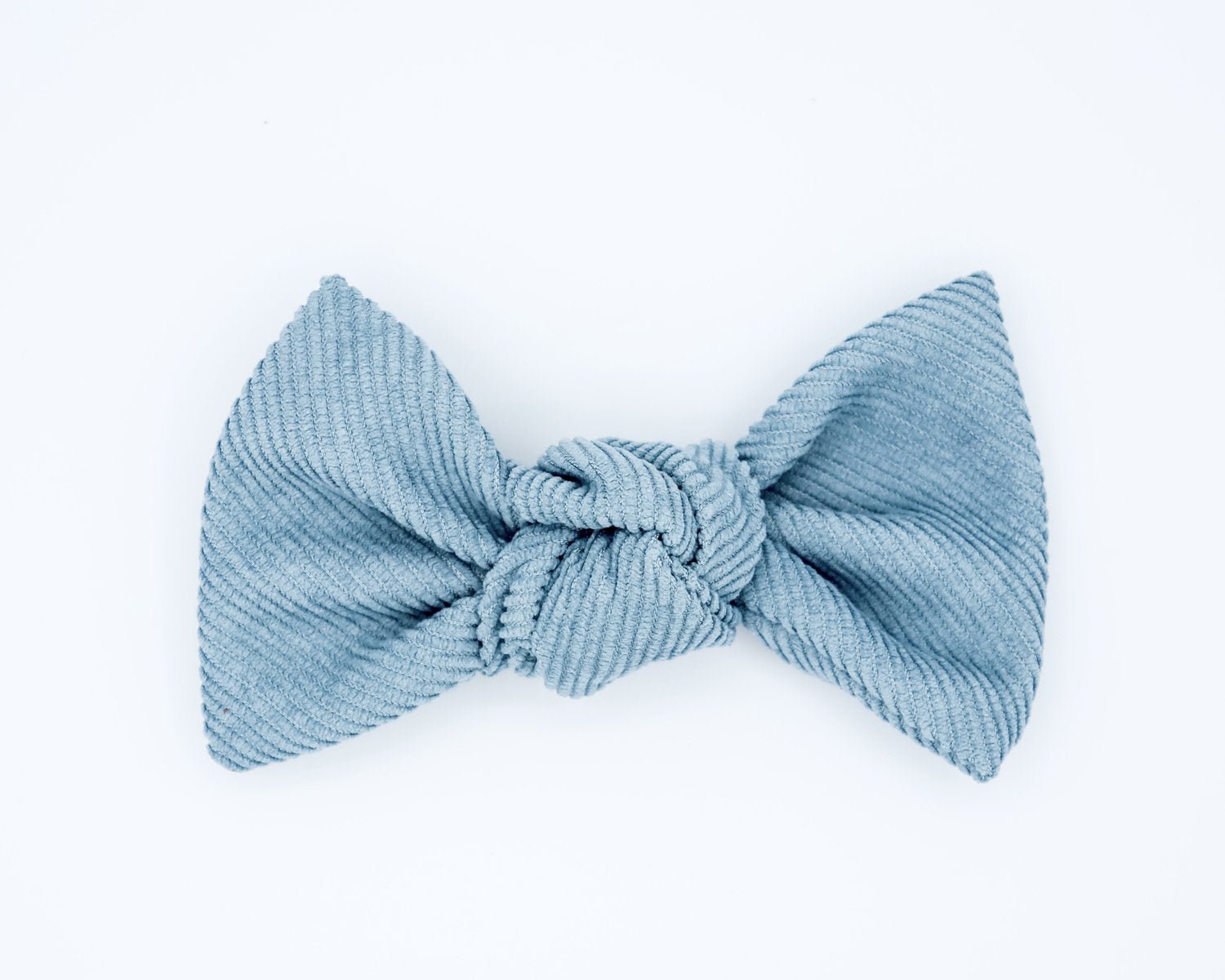 Powder Blue Corduroy Hair Bow for Girls - Elegant Baby Headband for Parties, Weddings & Daily Wear