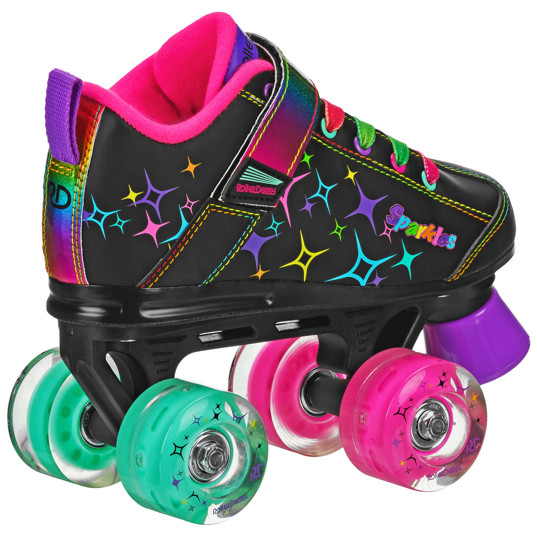 Sparkles LED Light Up Roller Skates for Girls - Glow in The Dark Wheels, Adjustable Sizes, Perfect for Birthday Gifts & Outdoor Fun