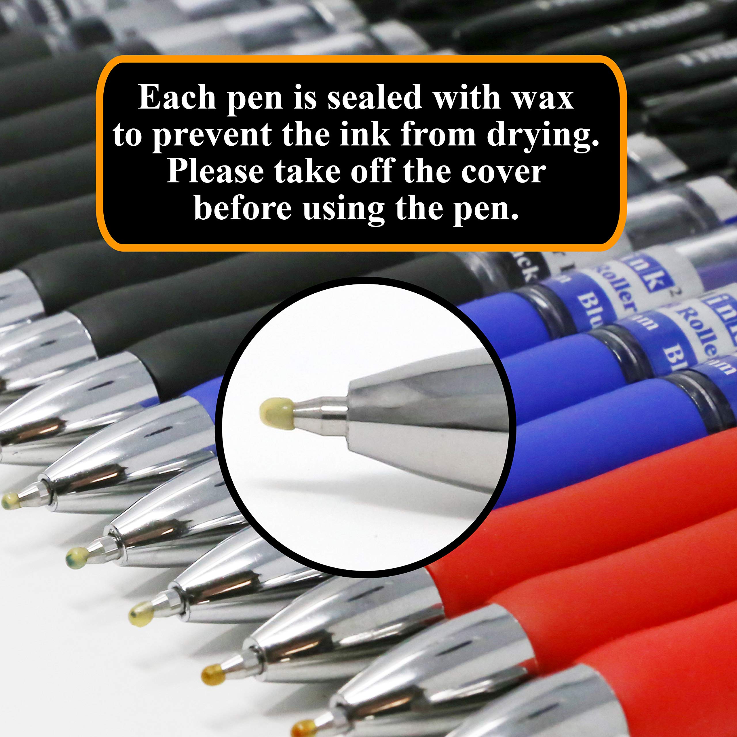Think2Master Retractable Gel Pens - 24 Pack (18 Black, 3 Red, 3 Blue) 0.5mm Fine Point Rollerball Pens with Comfort Grip for School, Office & Note Taking - Smooth Writing Gel Ink Pens for Students & Professionals