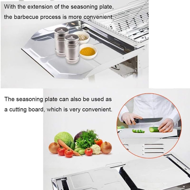 Portable Outdoor BBQ Grill with Rotisserie - Foldable Camping Stove for Picnic, Tailgating, Backyard & Courtyard Cooking - Perfect for Grilling, Roasting & Smoking Meats Outdoors