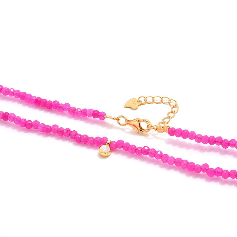 Exquisite Dragon Fruit Pink Opal Beaded Necklace | Elegant Jewelry for Women | Perfect for Parties, Weddings & Everyday Wear