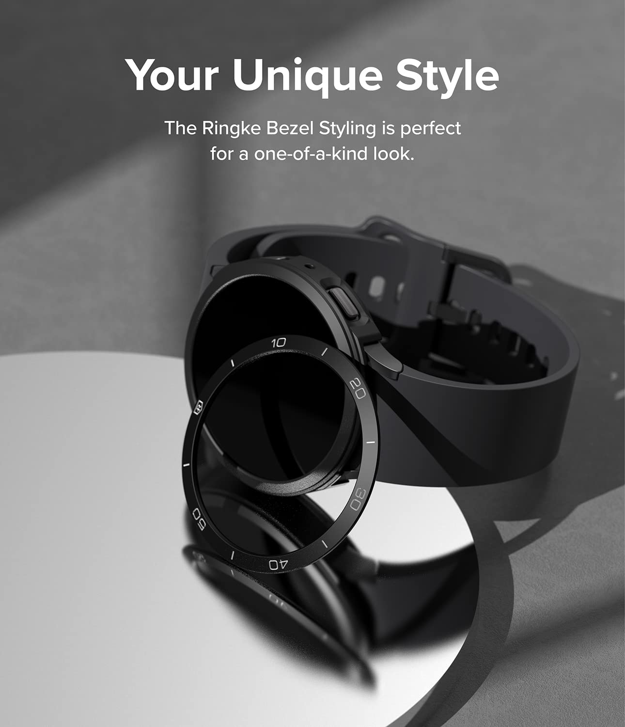 Ringke Air Sports + Bezel Styling Case for Samsung Galaxy Watch 5 44mm - Shockproof TPU Cover with Aluminum Frame | Stylish Protection for Active Lifestyles | Gym, Running & Outdoor Sports Accessory (Black)