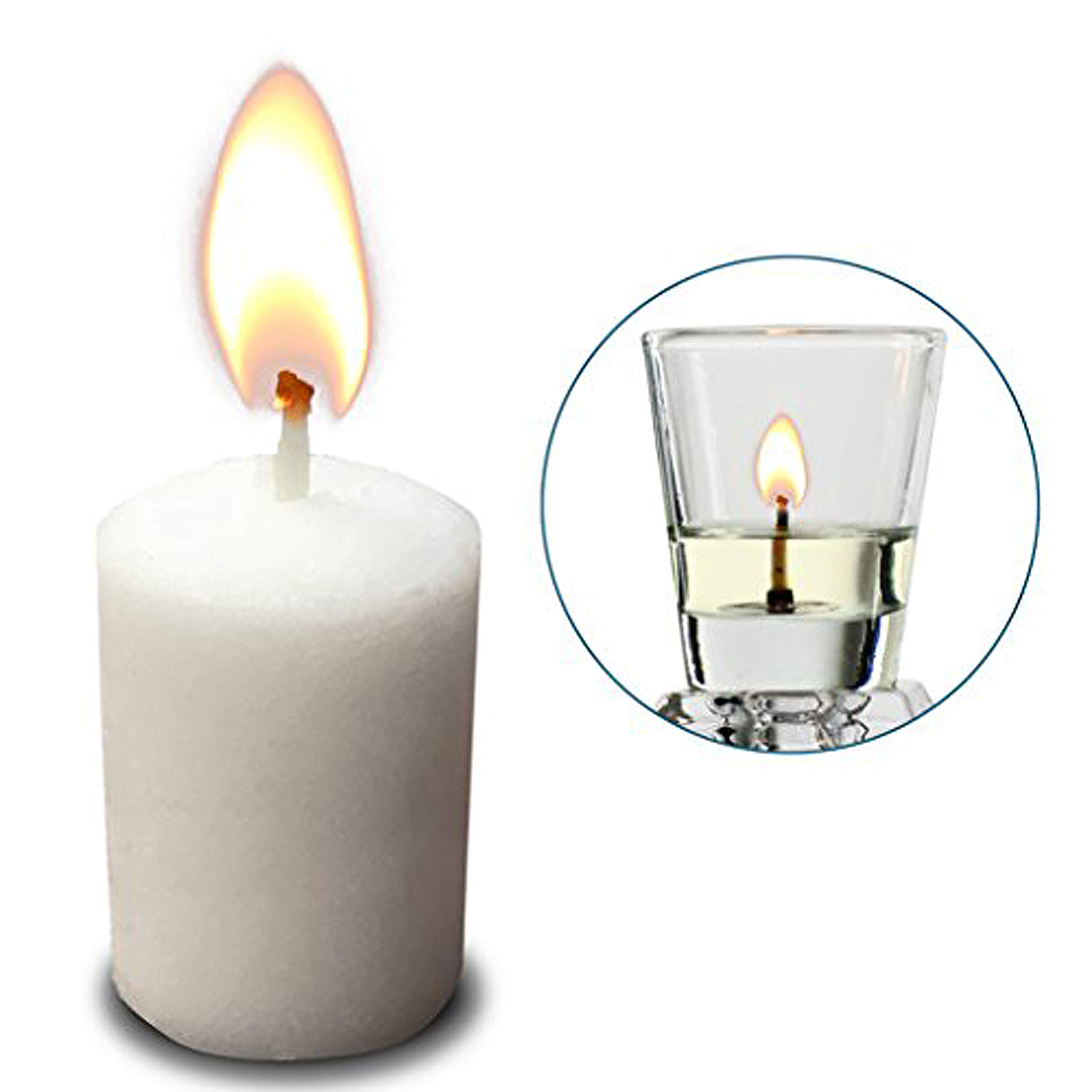 Premium Clear Glass Shabbat Candle Holders - Set of 6 Small Votive Cups for Ner Mitzvah & Shabbos Candles - Perfect for Jewish Holidays, Sabbath Dinner & Home Decor