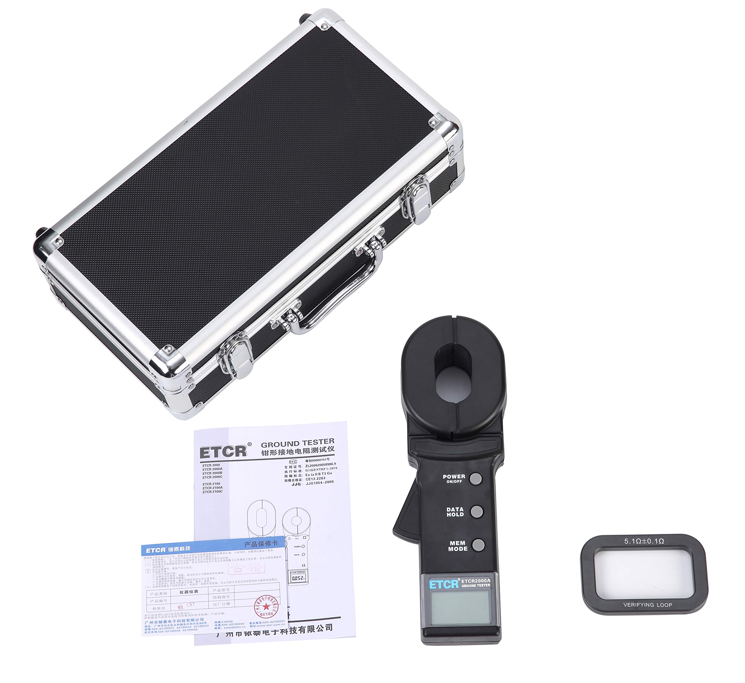 Digital Clamp-On Ground Resistance Tester 0-200Ω - Portable Earth Ground Meter for Soil & Electrical System Testing - Perfect for Electricians, Engineers & DIY Home Projects